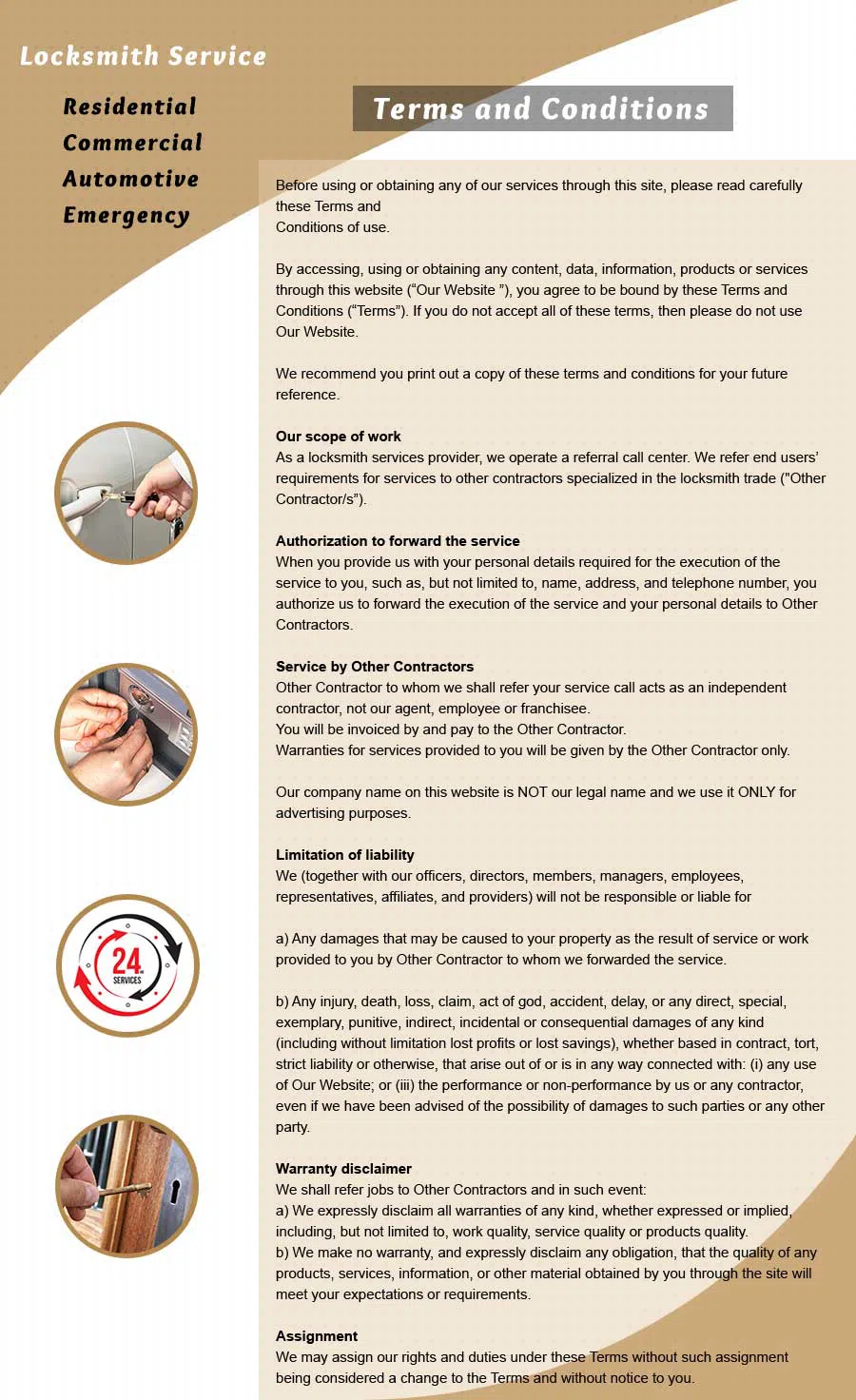 Everett Locksmith Service, Everett, MA 617-826-6189 - Terms-and-Condition